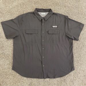 Columbia Men's Gray Fishing PFG  Button Down Outdoor Shirt